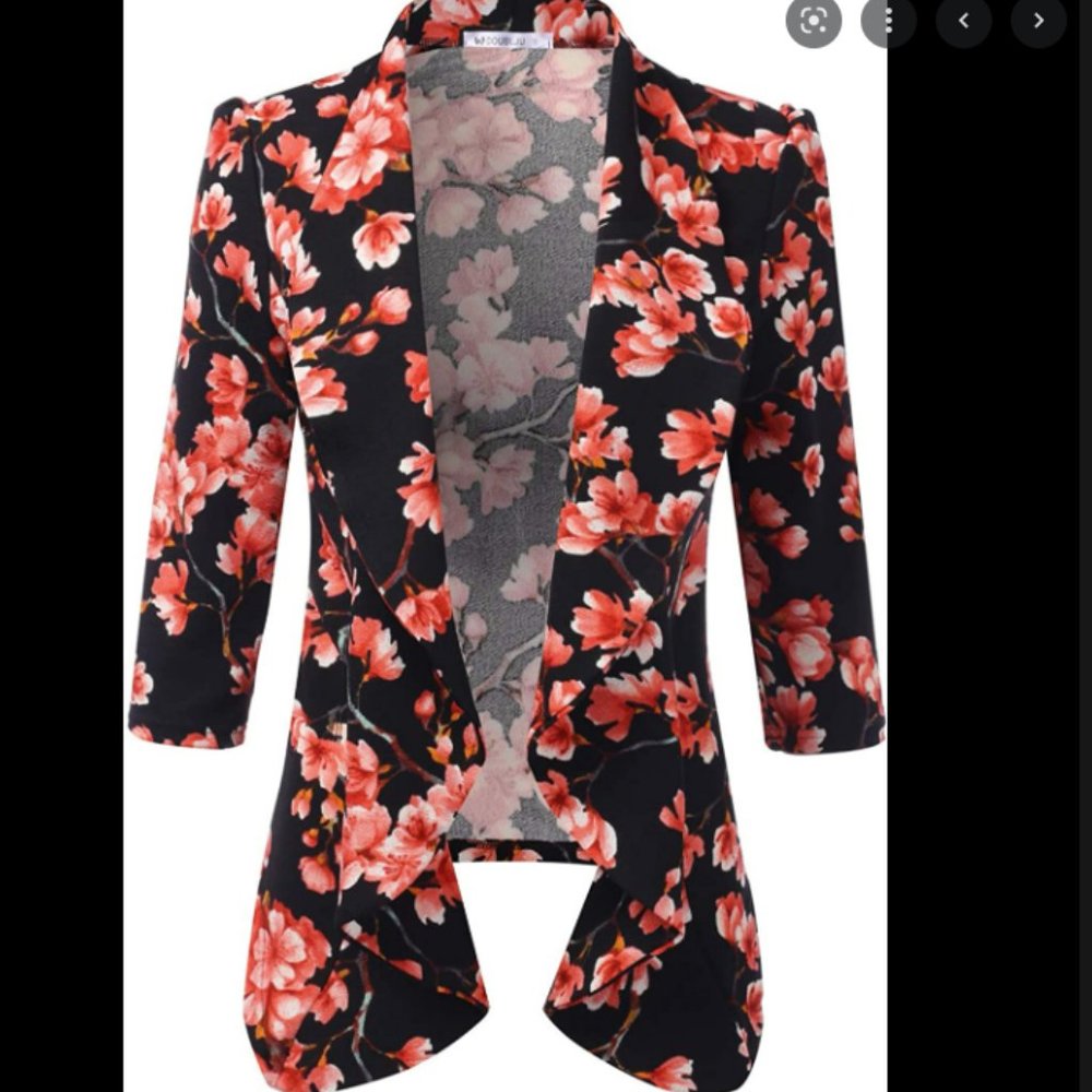 Women's Work Blazer - Floral Size Medium